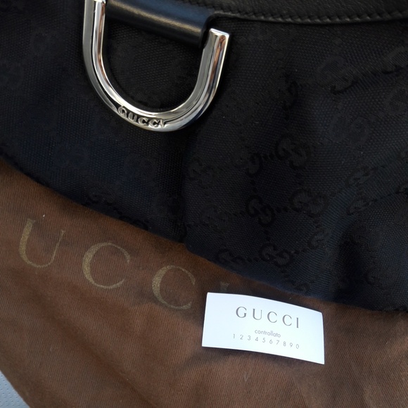 Authentic GUCCI Handbag black Canvas - Picture 3 of 8